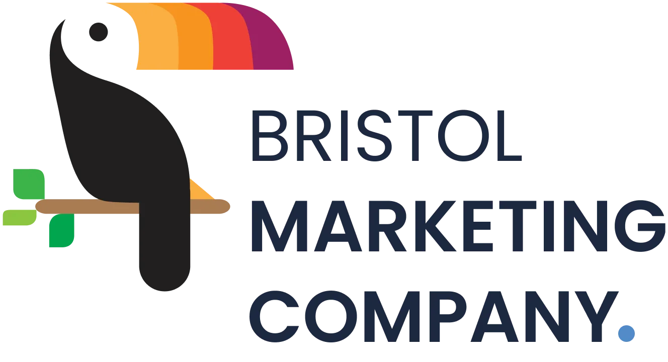 Bristol Marketing Company logo featuring a colorful toucan bird on a branch.
